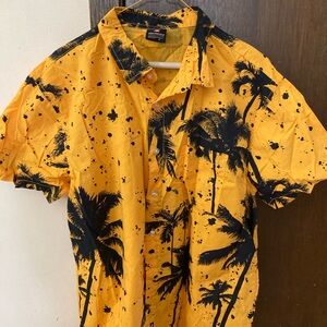 South Pole Yellow and Black Casual Button Down Shirt